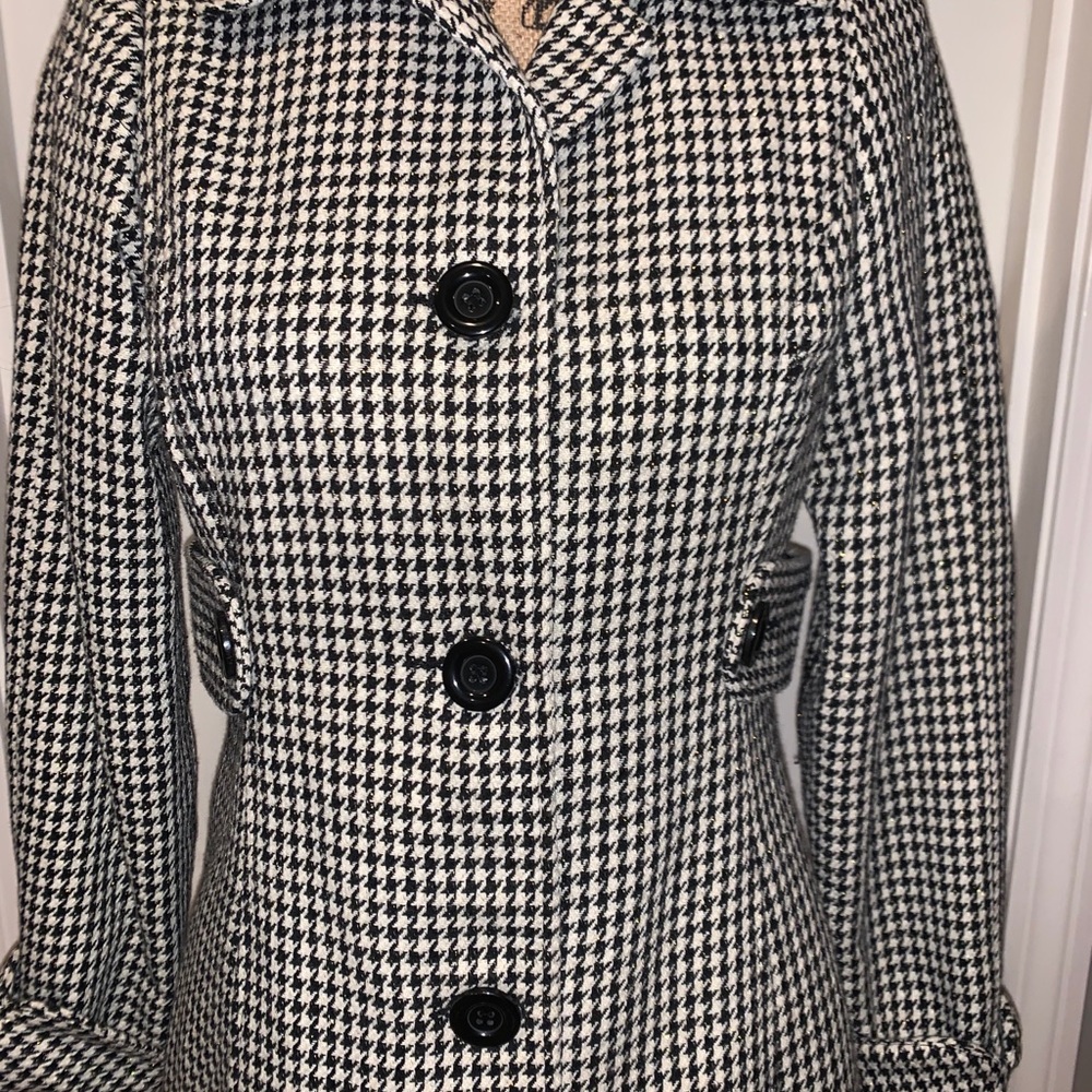 Houndstooth Long Form Fitted Jacket - image 2